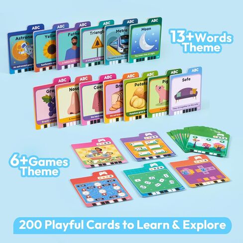 Talking Flash Cards for Kids 3 4 5 سنوات ، ألعاب تعليمية صغيرة مع 136 كلمة و 64 لعبة ، لعبة Montessori التعليمية للأطفال ، أنشطة التعلم في مرحلة ما قبل المدرسة ، وهدايا Boys Girls in Kuwait