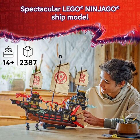 Lego Ninjago the Temple Bounty Building Toy - قارب متعدد المستويات مع 6 أعمدة Ninja Toy Minificures للأطفال ، تتراوح أعمارهم بين 14+ - مجموعة بناء النماذج مع موقف العرض - Dragons Rising Gift for Teen Boys & Girls - 71848 in Saudi Arabia