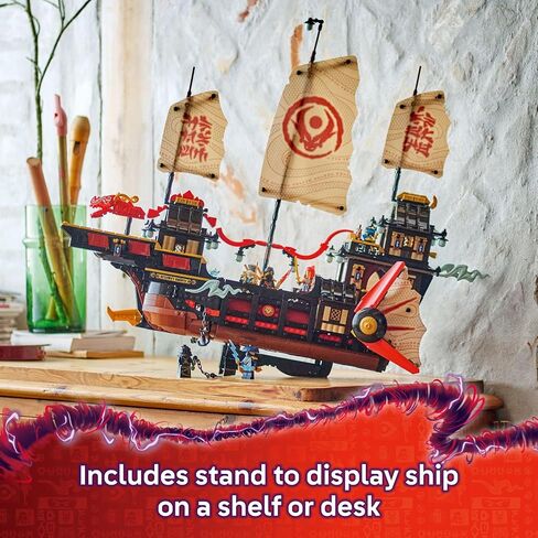 Lego Ninjago the Temple Bounty Building Toy - قارب متعدد المستويات مع 6 أعمدة Ninja Toy Minificures للأطفال ، تتراوح أعمارهم بين 14+ - مجموعة بناء النماذج مع موقف العرض - Dragons Rising Gift for Teen Boys & Girls - 71848 in Saudi Arabia