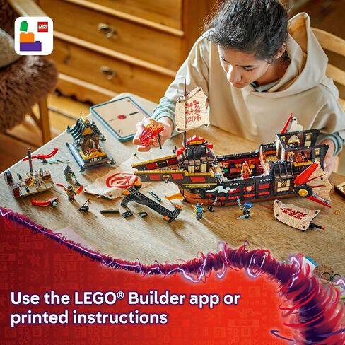 Lego Ninjago the Temple Bounty Building Toy - قارب متعدد المستويات مع 6 أعمدة Ninja Toy Minificures للأطفال ، تتراوح أعمارهم بين 14+ - مجموعة بناء النماذج مع موقف العرض - Dragons Rising Gift for Teen Boys & Girls - 71848 in Saudi Arabia
