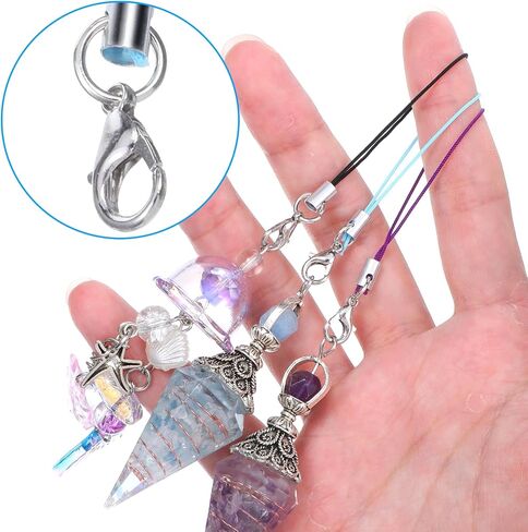 حزام سحر الهاتف 120pcs مع جراد البحر مشبك الحبل Lanyard Lariat Lanyard Lanyard Charms Clasp for Keychain Clasps USB Drive DIY مجوهرات المحمول سحر (ألوان مختلطة) in Saudi Arabia