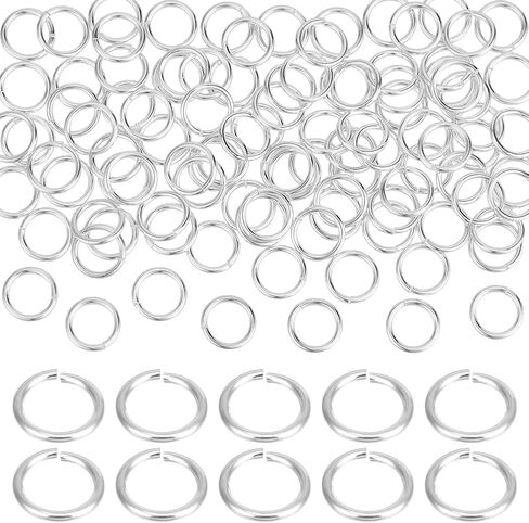 PH Pandahall 100pcs 925 Sterling Silver Flated Rings ، 8 مم حلقات قفزة مفتوحة من النحاس النحاس Ring Ring 18 Gauge Onldered O Ring لأقراط الأساور in Saudi Arabia