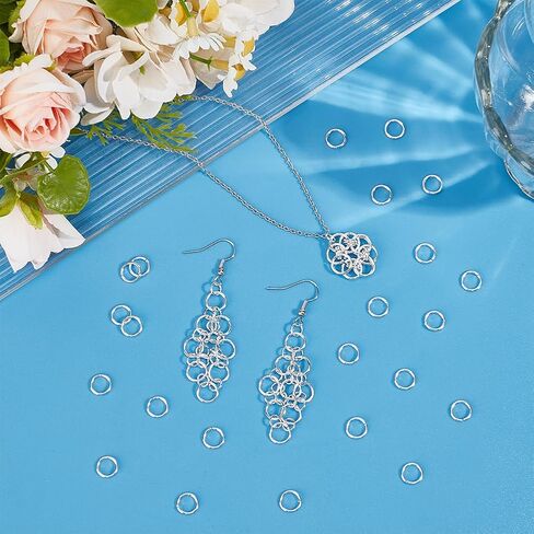 PH Pandahall 100pcs 925 Sterling Silver Flated Rings ، 8 مم حلقات قفزة مفتوحة من النحاس النحاس Ring Ring 18 Gauge Onldered O Ring لأقراط الأساور in Saudi Arabia