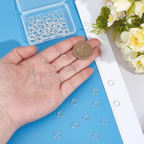 PH Pandahall 100pcs 925 Sterling Silver Flated Rings ، 8 مم حلقات قفزة مفتوحة من النحاس النحاس Ring Ring 18 Gauge Onldered O Ring لأقراط الأساور in Saudi Arabia