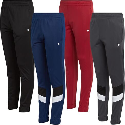RBX Boys' Sweatpants - 4 Pack Active Tricot Warm-Up Jogger Track Pants (Size: 4-20), Size 5/6, Navy/Grey/Black/Grey in Saudi Arabia