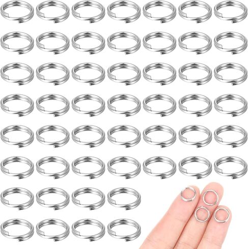 50pcs حلقة قفزة مقسمة مصغرة مع حلقات مزدوجة ، حلقات صغيرة من الفولاذ المقاوم للصدأ ، حلقات حلقات معدنية صغيرة لأساور قلادات المجوهرات الزخارف الحرف اليدوية و DIY (0.39in ، الفضة) in Saudi Arabia