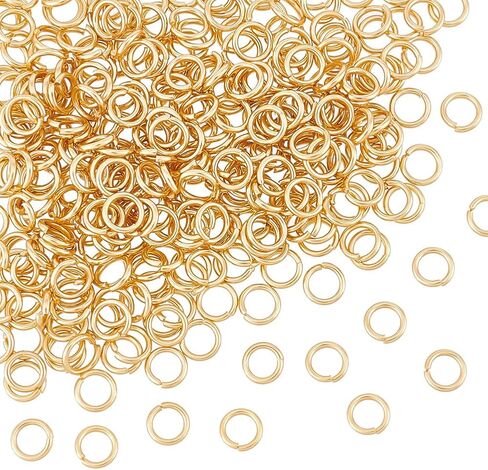 UNICRAFTALE 300Pcs Real 24K Gold Plated Stainless Steel 6mm Round Jump Rings for DIY Jewelry Crafting and Keychain Accessories in Saudi Arabia