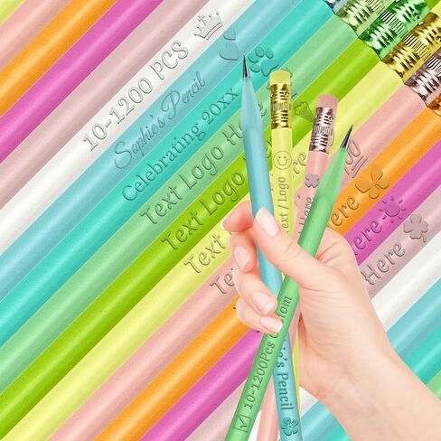 Personalized Pencils with Name Logo 10-3000 Pcs Custom Engraved #2 Triangular Pencils for Kids Student Teacher Back to School Offices Gifts in Saudi Arabia