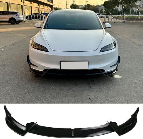 شفة Car Front Bumber Lip لـ Tesla Model 3+ 2024+ ، SPOILER LIP الأمامي ، المفسد القابل للتعديل العالمي ، حماية 100 ٪ مقاومة للماء ، A/Brightblack in Saudi Arabia