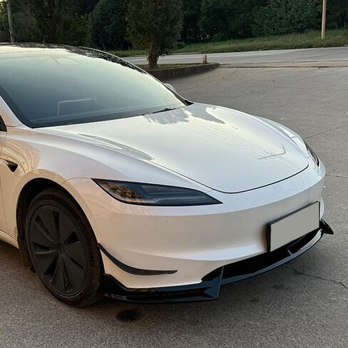 شفة Car Front Bumber Lip لـ Tesla Model 3+ 2024+ ، SPOILER LIP الأمامي ، المفسد القابل للتعديل العالمي ، حماية 100 ٪ مقاومة للماء ، A/Brightblack in Saudi Arabia