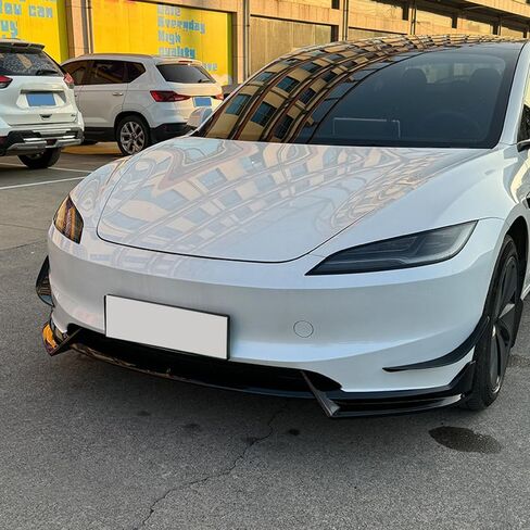 شفة Car Front Bumber Lip لـ Tesla Model 3+ 2024+ ، SPOILER LIP الأمامي ، المفسد القابل للتعديل العالمي ، حماية 100 ٪ مقاومة للماء ، A/Brightblack in Saudi Arabia