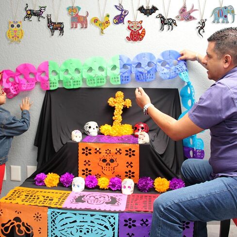 Colingmill 60 PCS Sugar Skull Day of the Dead Wooden Craft Kit DIY DIY Skull Ornament Onfer in Saudi Arabia