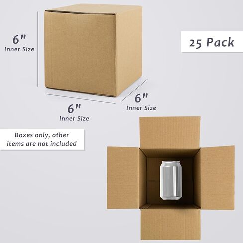 Frametory 6x6x6 Pack of 25 Corrugated Cardboard Packing Shipping Mailing Moving Carton Boxes, Brown in Saudi Arabia