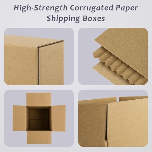 Frametory 6x6x6 Pack of 25 Corrugated Cardboard Packing Shipping Mailing Moving Carton Boxes, Brown in Saudi Arabia