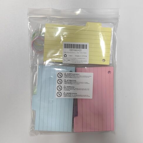 300 PCS Index Cards, 3.5 x 5 Inch Punched Colorful Flash Cards with 6 Binder Rings, Cue Cards for Studying, Blank Study Cards, Ruled Note Cards for Home, School, Office (6 Colours) in Saudi Arabia