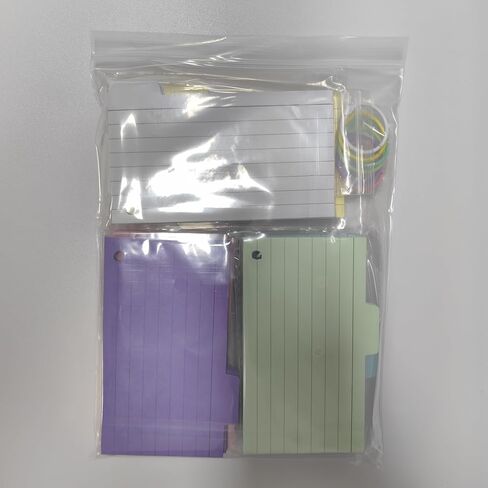 300 PCS Index Cards, 3.5 x 5 Inch Punched Colorful Flash Cards with 6 Binder Rings, Cue Cards for Studying, Blank Study Cards, Ruled Note Cards for Home, School, Office (6 Colours) in Saudi Arabia