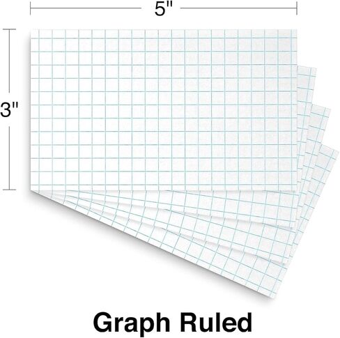 Staples 3-inch x 5-inch Index Cards, Graph Ruled, White, 300/Carton (ST50996-CCVS) in Kuwait
