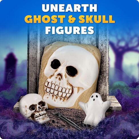 Halloween Dig Kit – Excavation Set with Skull & Pumpkin Dig Bricks, Includes Ghost, Mummy, Bat & Skull Figures, for Kids, Boo Basket Stuffers, Hands-On Activity in Saudi Arabia