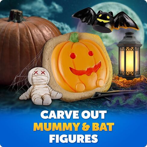Halloween Dig Kit – Excavation Set with Skull & Pumpkin Dig Bricks, Includes Ghost, Mummy, Bat & Skull Figures, for Kids, Boo Basket Stuffers, Hands-On Activity in Saudi Arabia