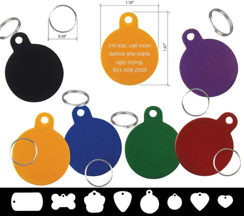 Premium Anodized Aluminum Pet ID Tag with Custom Laser Engraving (Blue, Rectangle) in Saudi Arabia