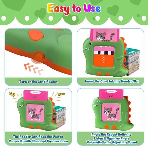 Talking Flash Cards for Toddlers 1 2 3 4 5 Years Old, Pocket Speech Therapy & Autism Sensory Toy with 336 Sight Words, Montessori Educational Learning Device Gift in Saudi Arabia