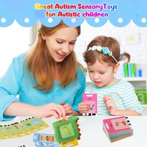 Talking Flash Cards for Toddlers 1 2 3 4 5 Years Old, Pocket Speech Therapy & Autism Sensory Toy with 336 Sight Words, Montessori Educational Learning Device Gift in Saudi Arabia