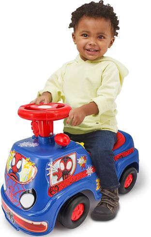 Kiddieland: أول متسابق Spidey-Lights & Sounds Ride-On ، قدم Spiderman إلى مركبة أرضية ، لوحة معلومات تفاعلية ، أطفال صغار وأطفال ، 18-36mo in Saudi Arabia