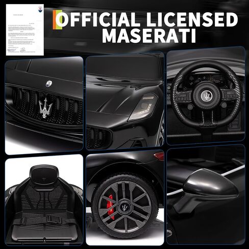 ركوب على السيارة مرخصة من Maserati Gran Cabrio ، سيارة مدعومة بمحركات بطارية 12 فولت للأطفال الذين يعانون من التحكم عن بعد ، وتعليق الربيع ، والأبواب المزدوجة ، والأضواء الساطعة ، و 4 عجلة كهربائية ، والأسود ، والأسود in Saudi Arabia