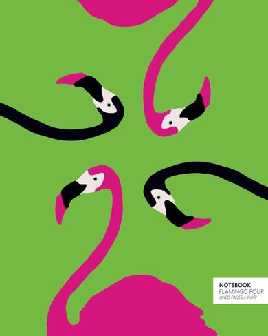 دفتر Flamingo Four: (الإصدار الأخضر) دفتر الملاحظات المرح 192 صفحات محكم / مبطن (8x10 بوصة / 20.3x25.4 سم / jotter الكبيرة) in Saudi Arabia