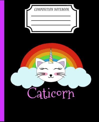 Caticorn: لطيف Cat Funny Cat Unicorn قوس قزح واسع الحكم المبطن المبطنة دفتر دفتر 7.5 × 9.25 120 صفحة in Saudi Arabia