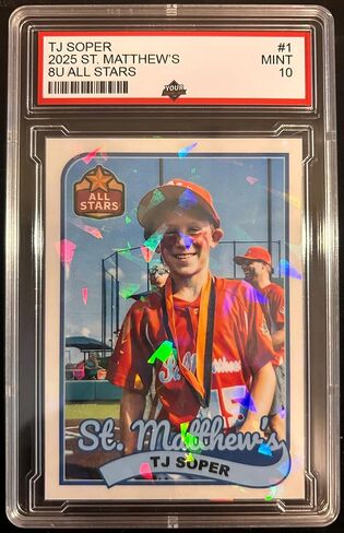Custom Baseball Cards, Personalized Trading Card in PSA Style Holder, Holographic Finish + Velvet Bag + Stand, Customized Gifts for Baseball Fans or Players in Saudi Arabia
