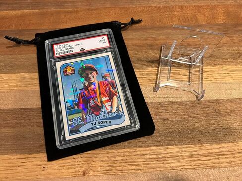 Custom Baseball Cards, Personalized Trading Card in PSA Style Holder, Holographic Finish + Velvet Bag + Stand, Customized Gifts for Baseball Fans or Players in Saudi Arabia