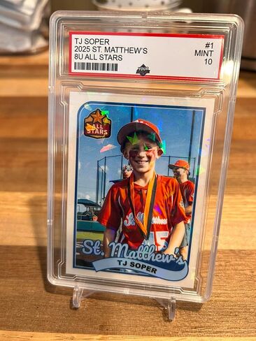 Custom Baseball Cards, Personalized Trading Card in PSA Style Holder, Holographic Finish + Velvet Bag + Stand, Customized Gifts for Baseball Fans or Players in Saudi Arabia