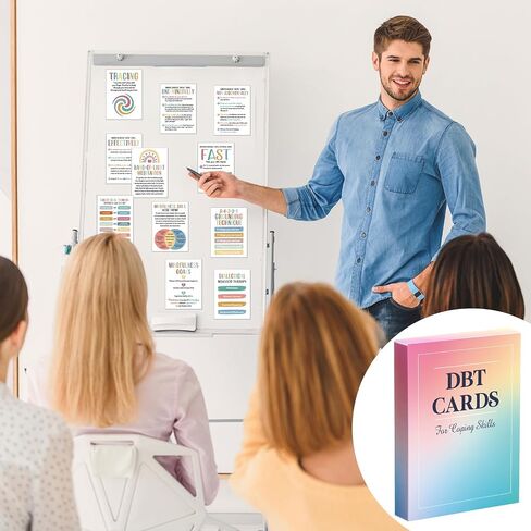 Marspark 48 Pcs DBT Flashcards - Dialectical Behavior Therapy Coping Skills Cards, Anxiety Coping Skills, Cognitive Distortions, DBT Affirmations Mental Health Counseling Card Deck Ring in Saudi Arabia