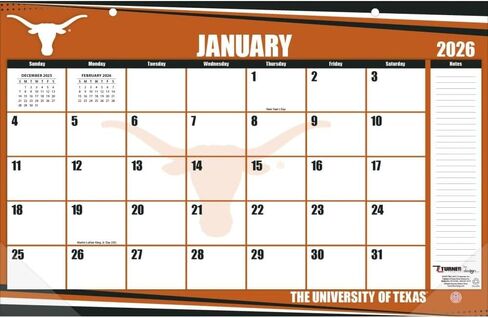 Texas Longhorns 2026 17x11 Calendar (26998901015) in Saudi Arabia