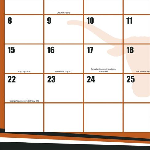 Texas Longhorns 2026 17x11 Calendar (26998901015) in Saudi Arabia