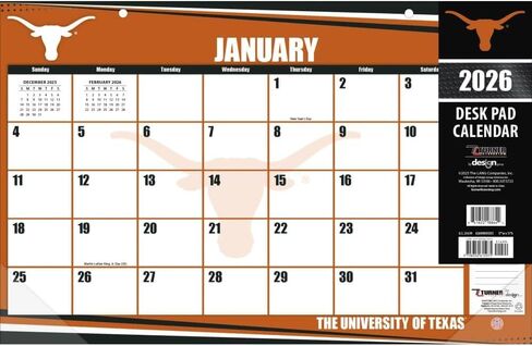 Texas Longhorns 2026 17x11 Calendar (26998901015) in Saudi Arabia