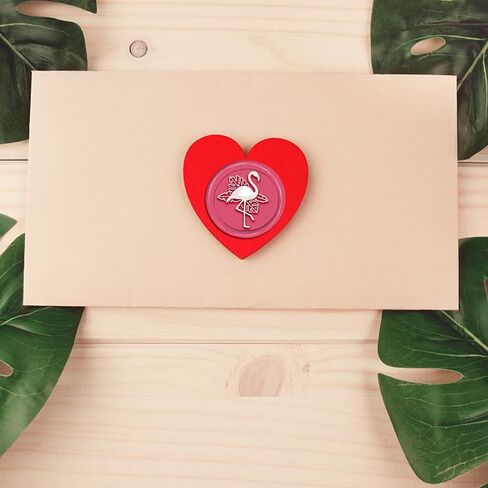 CRASPIRE Flamingo Wax Seal Stamp Palm Leaves Sealing Wax Stamps Animal 30mm Vintage Removable Brass Stamp Head with Wood Handle for Wedding Invitations Halloween Christmas Thanksgiving Gift Packing in Saudi Arabia