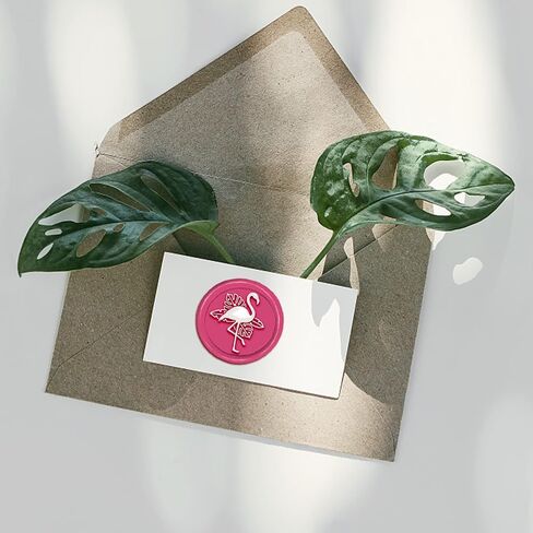 CRASPIRE Flamingo Wax Seal Stamp Palm Leaves Sealing Wax Stamps Animal 30mm Vintage Removable Brass Stamp Head with Wood Handle for Wedding Invitations Halloween Christmas Thanksgiving Gift Packing in Saudi Arabia
