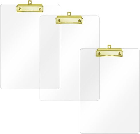 Honagu Acrylic Clipboards Clear ، حافظة بلاستيكية شفافة مع ثقب معلق قوي من الذهب مخفي ، حافز أحرف A4 للممرضات ، طالب فنون ، معلمون ، مستلزمات مدرسية ومكتبية ، 3 مساءً in Kuwait