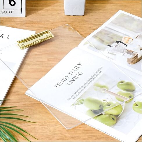 Honagu Acrylic Clipboards Clear ، حافظة بلاستيكية شفافة مع ثقب معلق قوي من الذهب مخفي ، حافز أحرف A4 للممرضات ، طالب فنون ، معلمون ، مستلزمات مدرسية ومكتبية ، 3 مساءً in Kuwait
