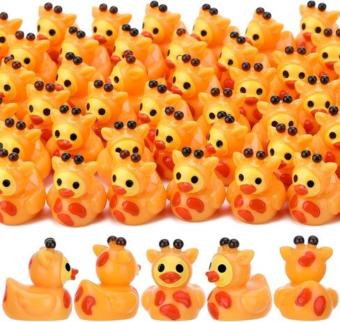 30 PCS Giraffe Ducks ، Mini Giraffe Resin Ducks Bulk ، تمثال بطة مصغرة لطيف لصالح حفلات عيد الميلاد ، حمام السباحة ، البركة ، زينة حفلات السيارات in Saudi Arabia