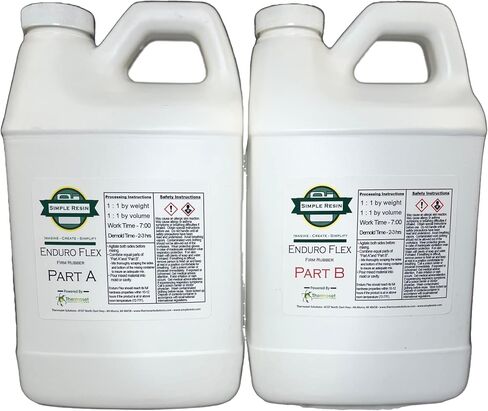 Enduro Flex - 2 Part Liquid Polyurethane Casting Rubber - Flexible, Durable Casting Material - 80 Shore A Hardness - Formulated for Making Parts (2 lb kit (32 oz kit)) in Saudi Arabia