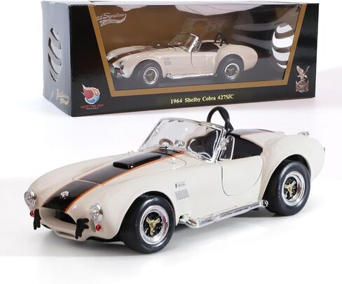 1964 Shelby Cobra 427S/C 1:18 DIECAST MODEL MODEL Premium Alloy Sports مع حالة عرض ، توجيه العمل ، أفضل هدية للرجال ، DAD & KIDS 14+ سنة ، طبعة جامع (Blue) in Kuwait