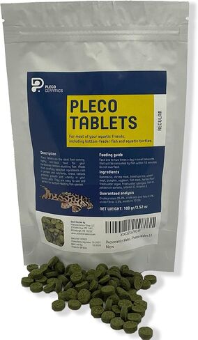 Plecoceramics Pleco Wafers Universal Fish Food for Most Aquarium Fish - Turtle, Goldfish, Catfish, Algae Wafers for Bottom Feeders - Protein Tablets - Pond Fish Food (3.52 oz) in Kuwait