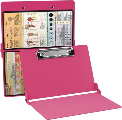 Nursing Clipboard with Nursing Edition Cheat Sheets Aluminum Foldable Nurse Clip Boards Notepad for Students and Nurses (Pink) in Saudi Arabia