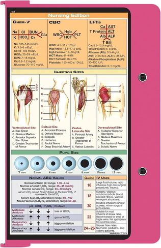 Nursing Clipboard with Nursing Edition Cheat Sheets Aluminum Foldable Nurse Clip Boards Notepad for Students and Nurses (Pink) in Saudi Arabia