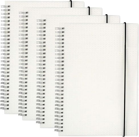 yihuanyifa 4pcs مجلة Notebook منتشرة B5 الحجم 10.1 بوصة × 7.6 بوصة 160 صفحة لكل حزمة 100 ورقة GSM السميكة ، المجلات الغلاف المربوطة الحلزونية للدراسة والملاحظات (منقط) in Saudi Arabia