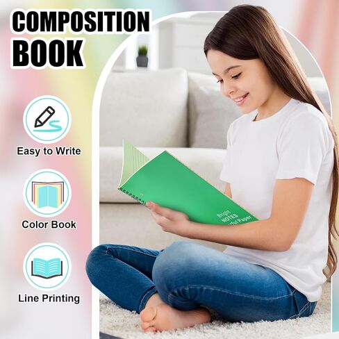 Henoyso 5 Pcs Colored Paper Notebook Spiral Notebook 9.75" x 7.5" Colored Lined Paper Wide Ruled Composition Note Books for Journaling Home Office in Saudi Arabia