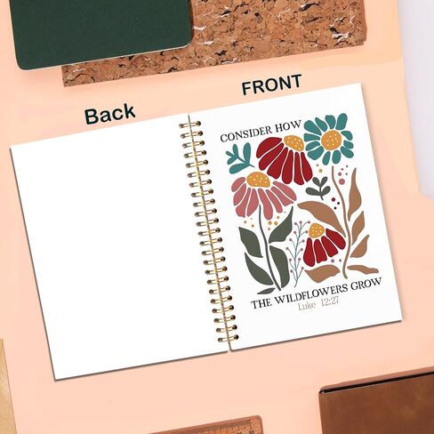 YTRGI Pink Boho Floral Christian Journaling Notebook, Ephesians 2:4-8 Bible Notebooks for Note Taking, Religious Journals for Writing, Prayer Journal, Scripture Spiral Notebook 5.5x8.3 Inch in Saudi Arabia